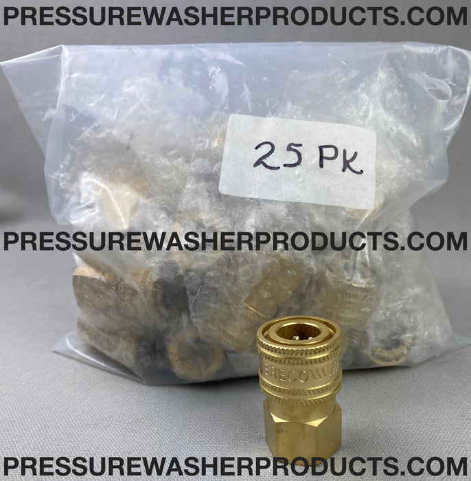 25-PACK - 1/4" FPT FEMALE SOCKET BRASS GP / HPC QUICK CONNECT