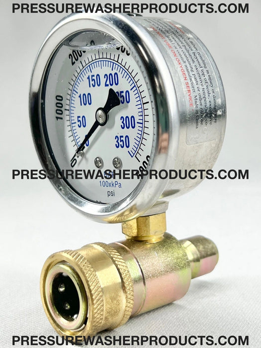 5,000 PSI PRESSURE TEST GAUGE ASSEMBLY 3/8" QUICK CONNECTS